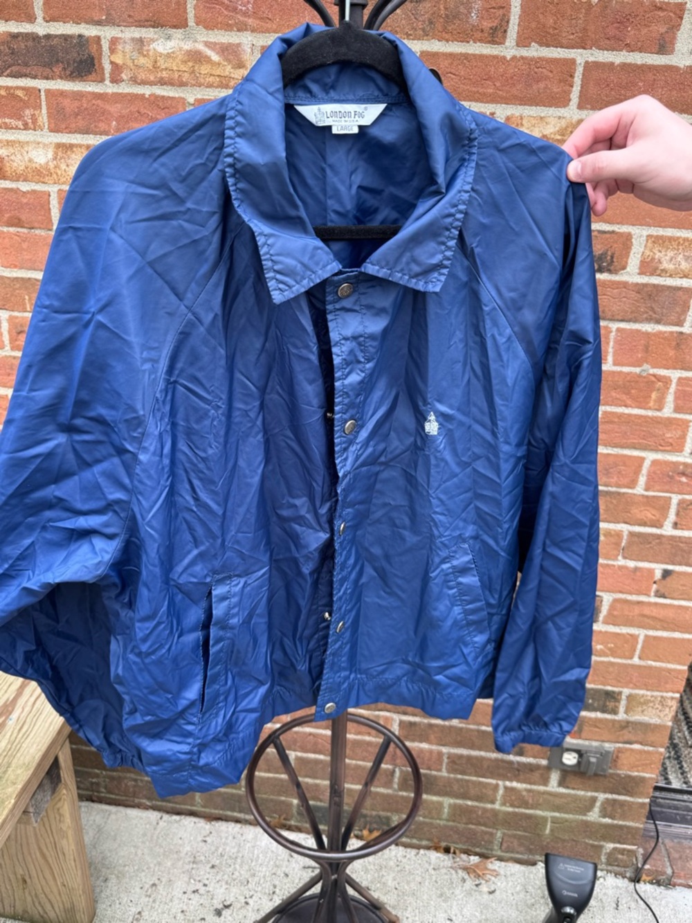 London Fog Men's Royal Blue Snap-Front Windbreaker